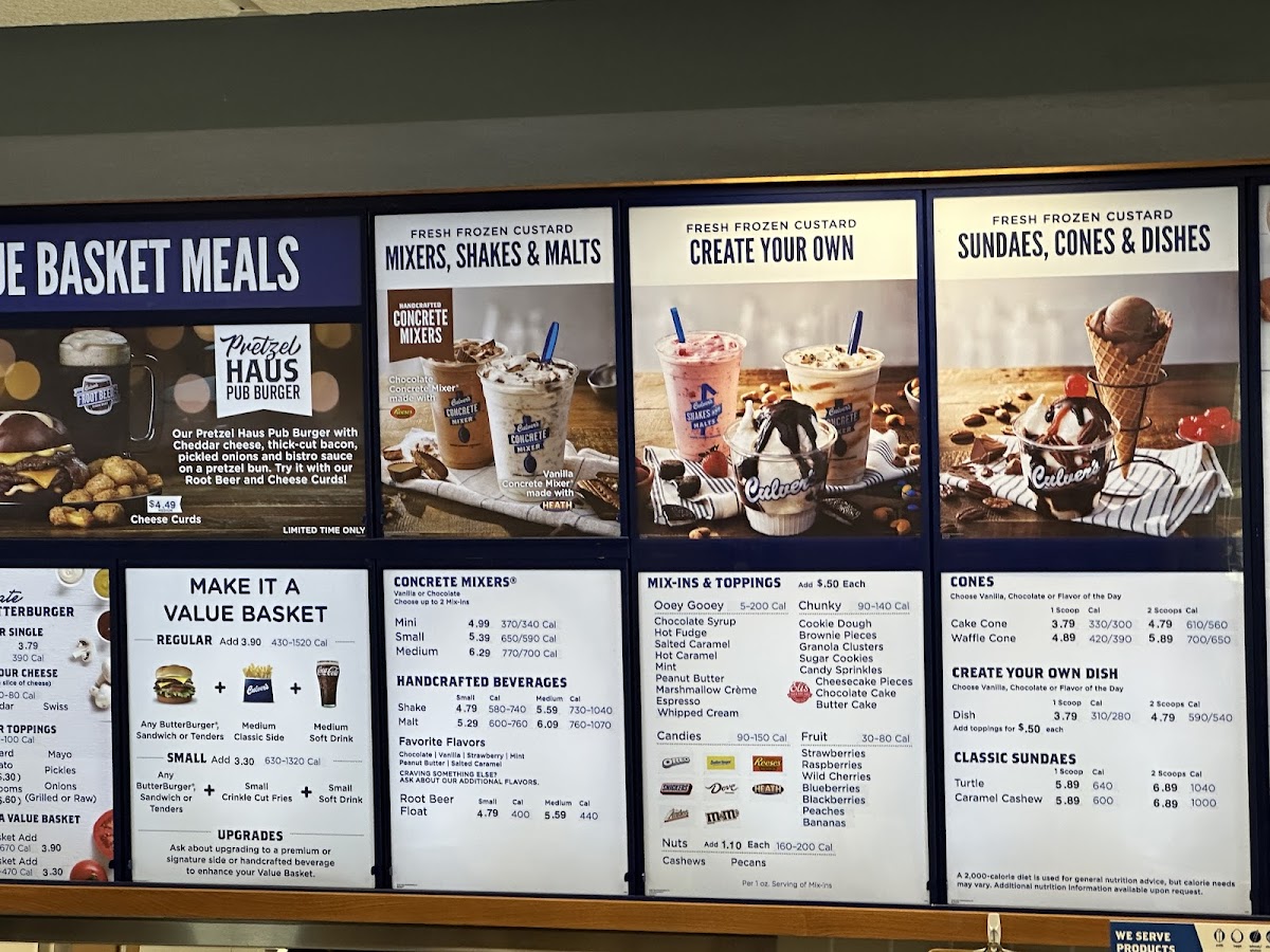 Culver’s Photo Menu 2