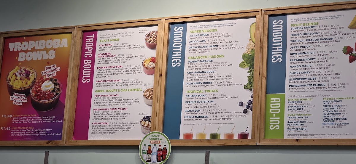 Tropical Smoothie Cafe Photo Menu 2