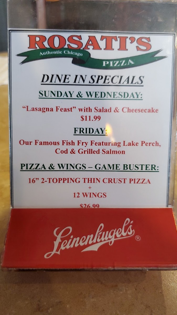 Rosati's Pizza Photo Menu 5