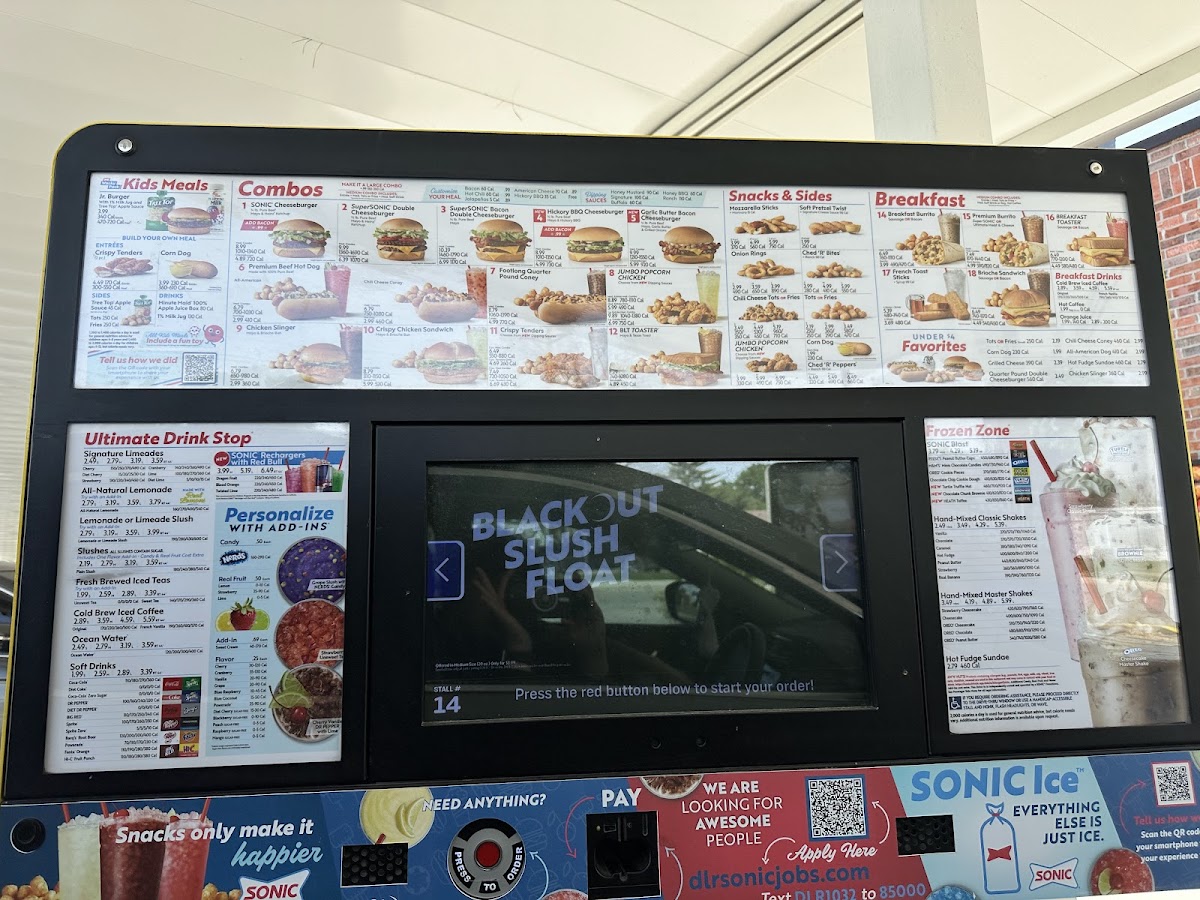 Sonic Drive-In Photo Menu 1