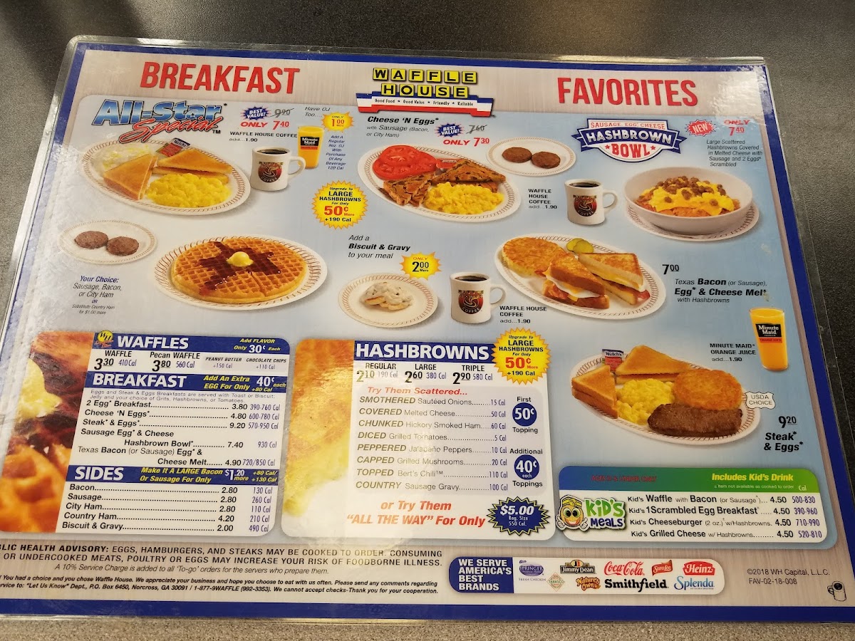 Waffle House Photo Menu 2