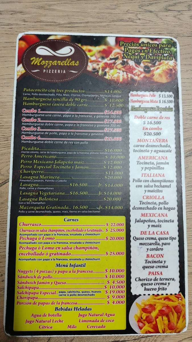Mozzarellas pizzeria Photo Menu 2