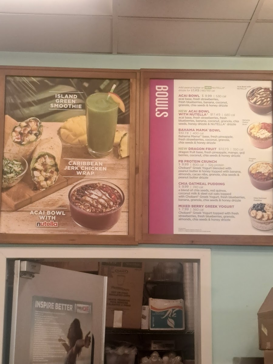 Tropical Smoothie Cafe Photo Menu 1