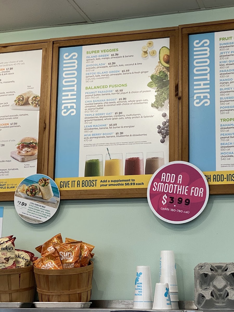 Tropical Smoothie Cafe Photo Menu 2