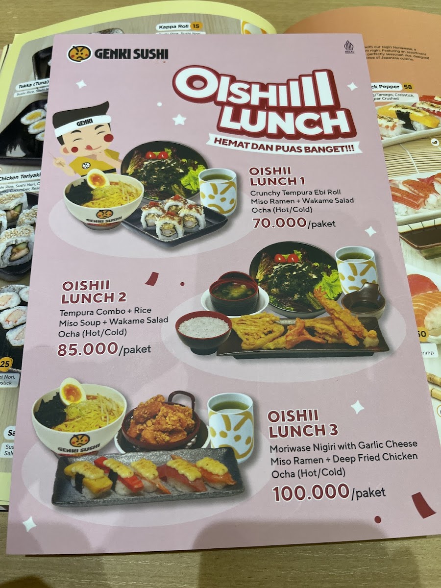 Genki Sushi Photo Menu 1