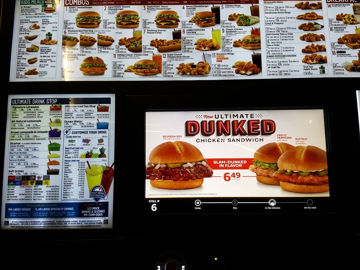 Sonic Drive-In Photo Menu 1