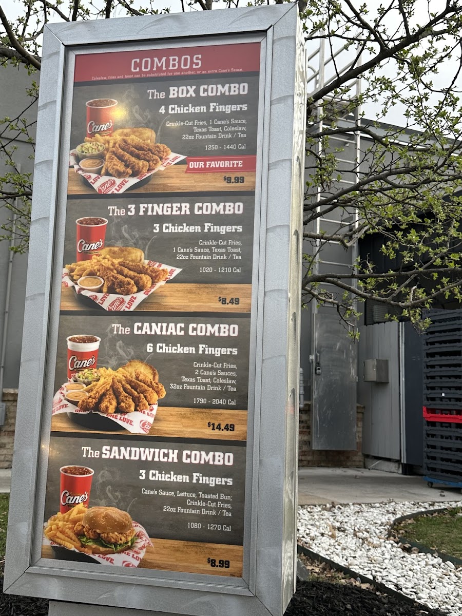 Raising Cane's Chicken Fingers Photo Menu 1
