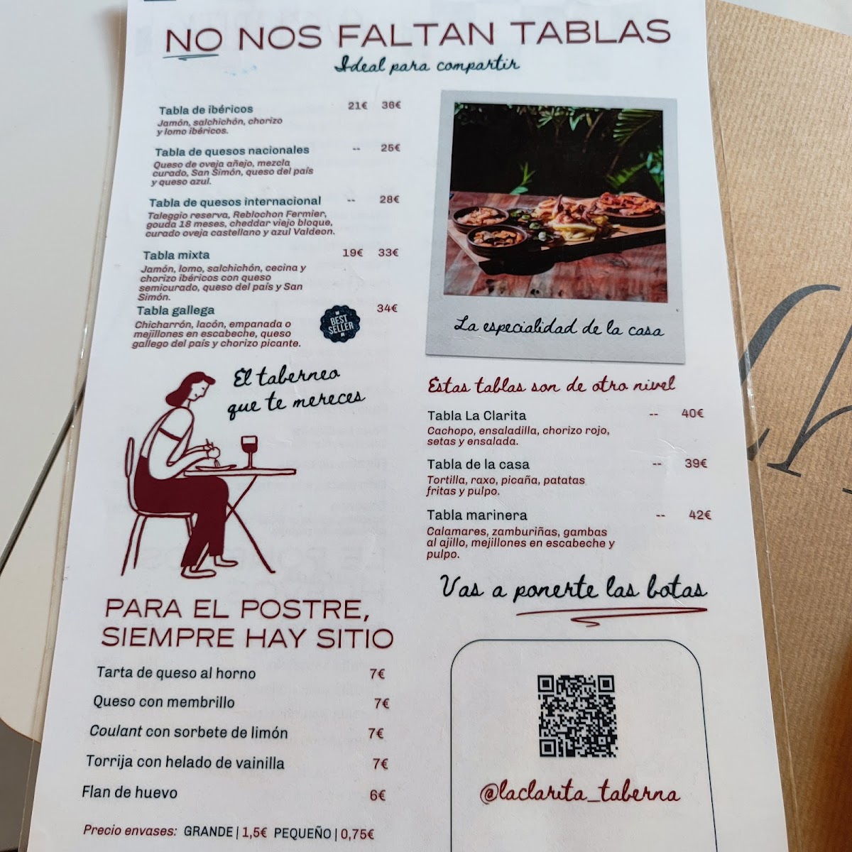 La Clarita Taberna Photo Menu 1