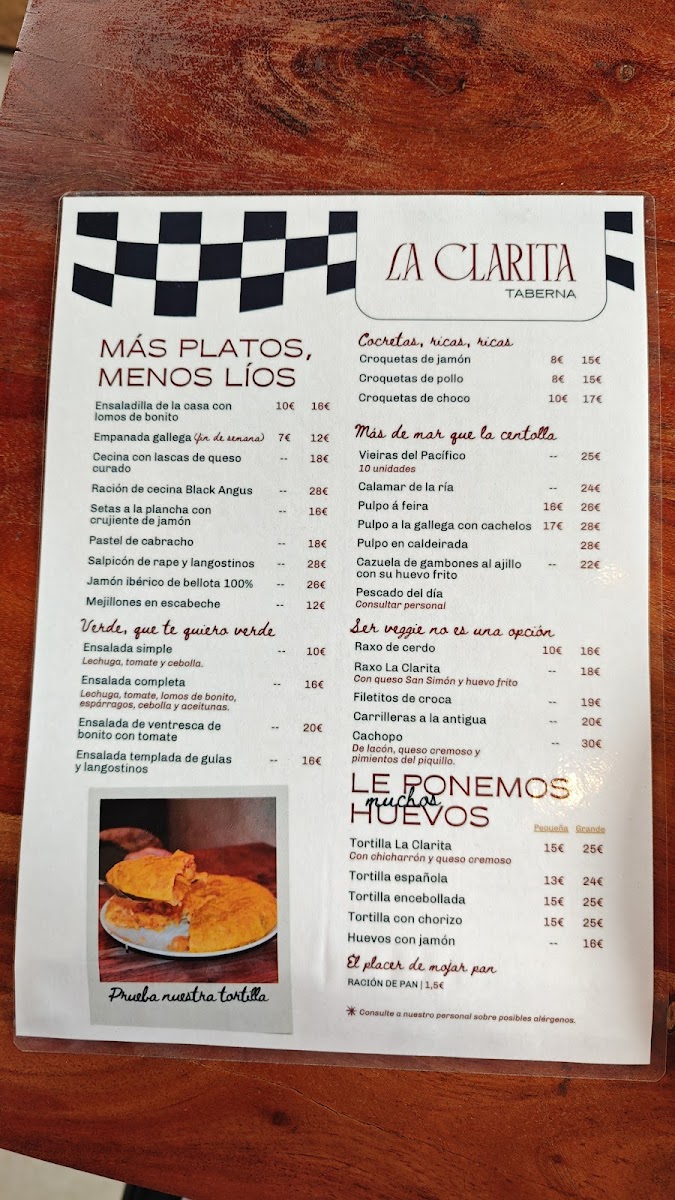 La Clarita Taberna Photo Menu 5