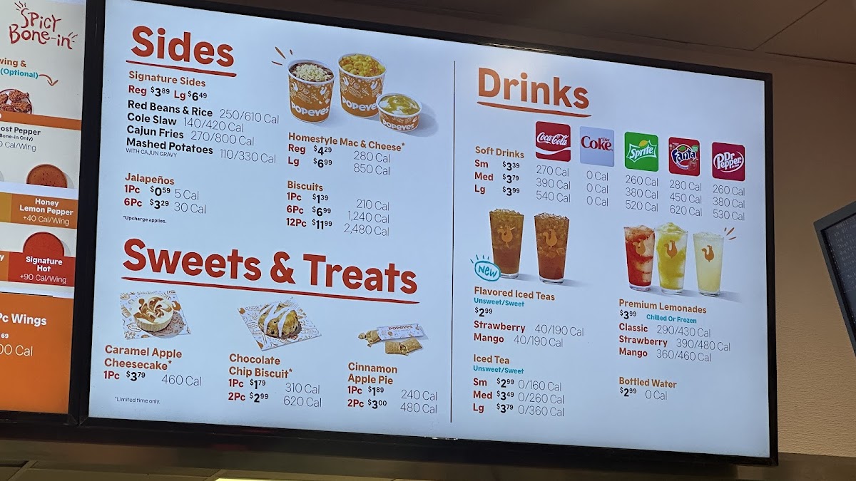 Popeyes Louisiana Kitchen Photo Menu 1