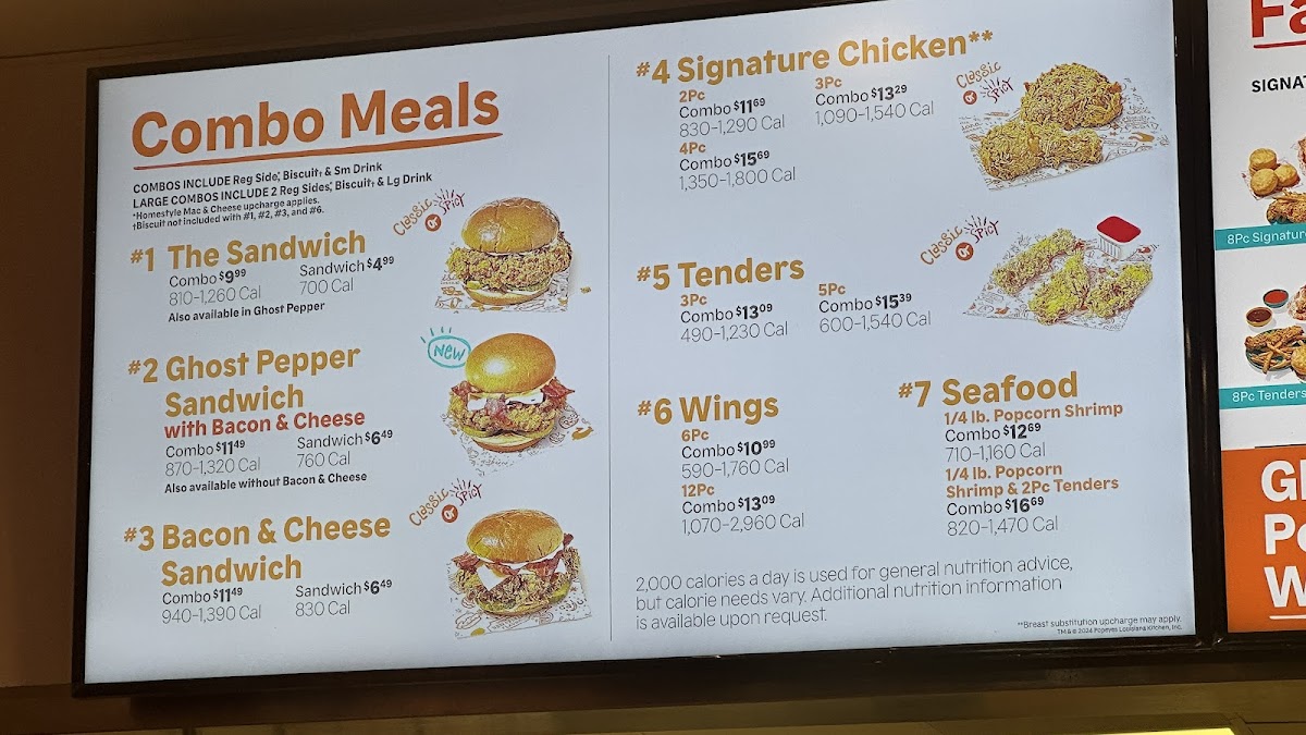 Popeyes Louisiana Kitchen Photo Menu 2