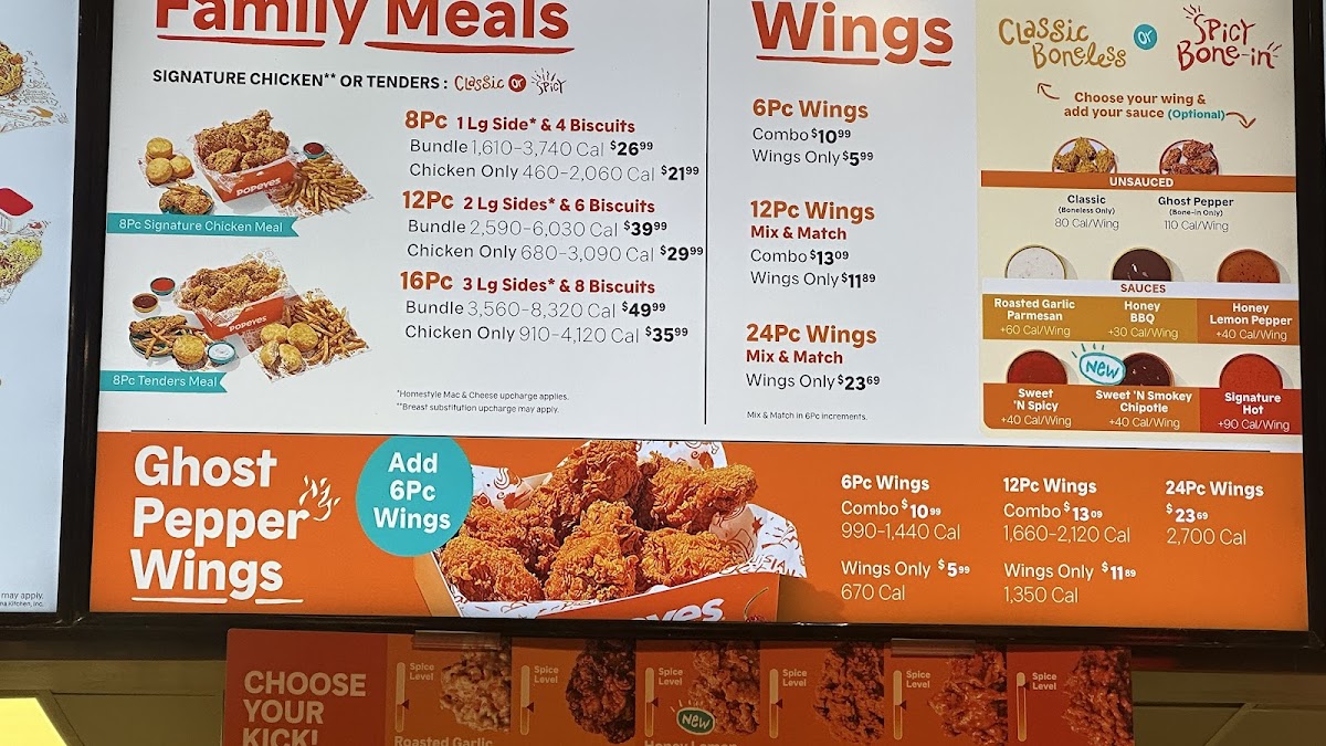 Popeyes Louisiana Kitchen Photo Menu 3