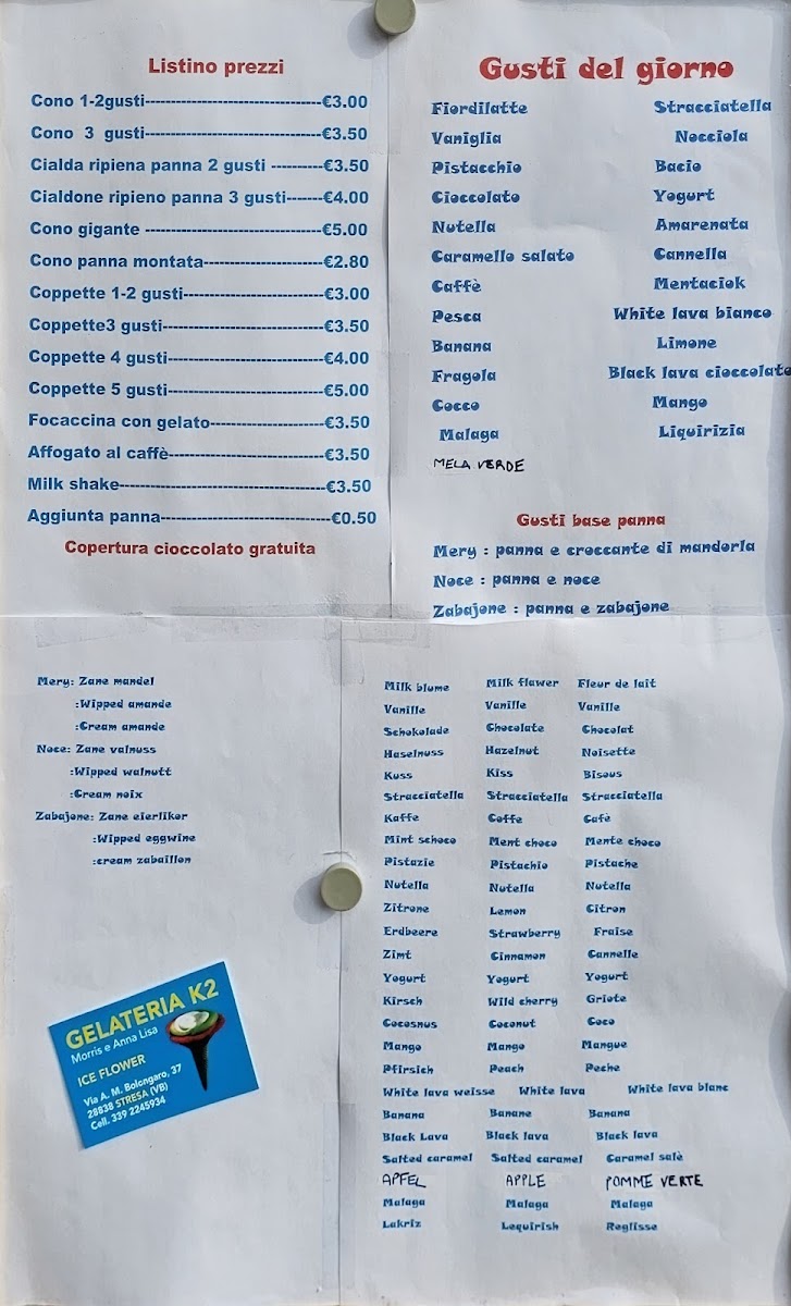 Gelateria K2 Photo Menu 2