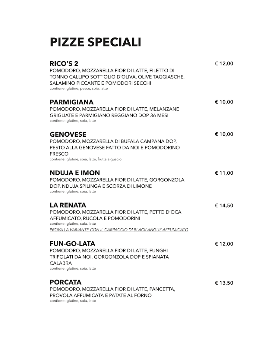 Rico'S 3 - La Forneria Photo Menu 3