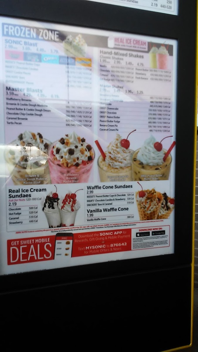 Sonic Drive-In Photo Menu 1