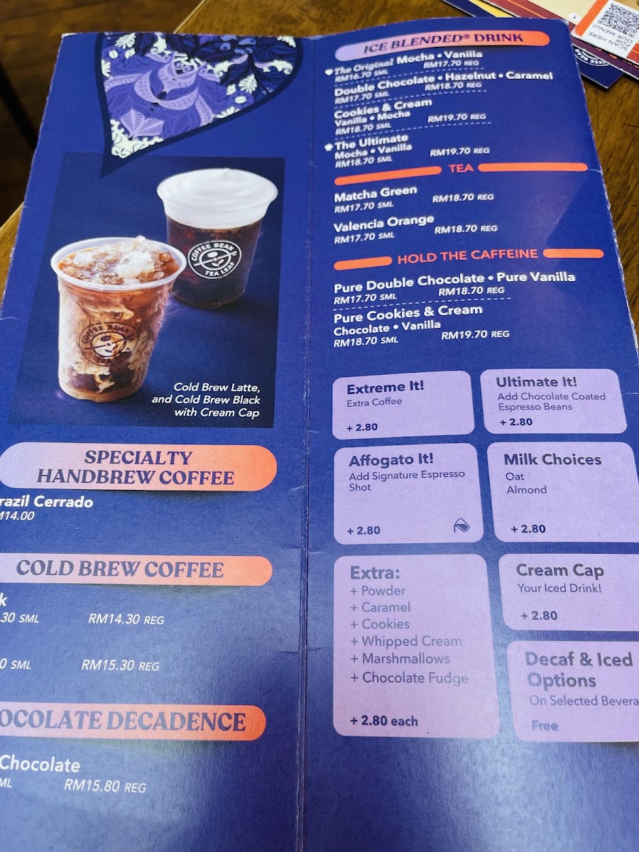 The Coffee Bean & Tea Leaf Photo Menu 9