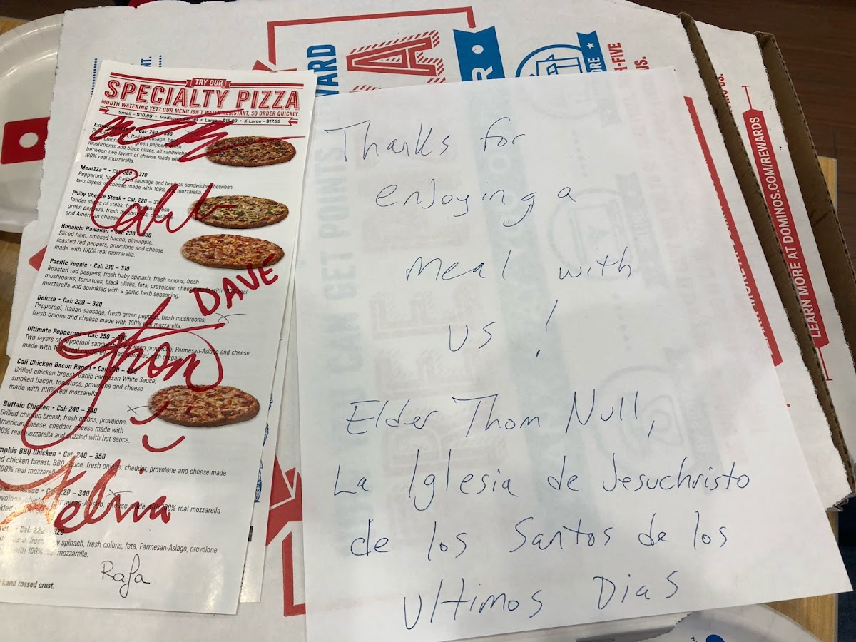 Domino's Pizza Photo Menu 1
