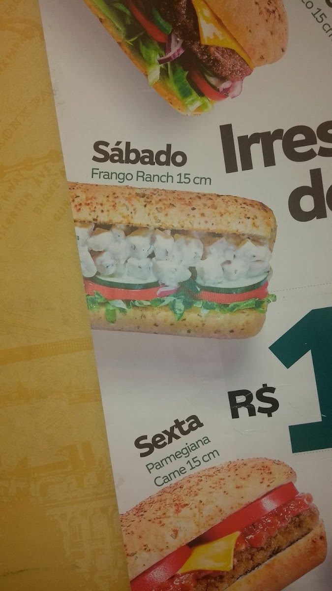 Subway Photo Menu 2