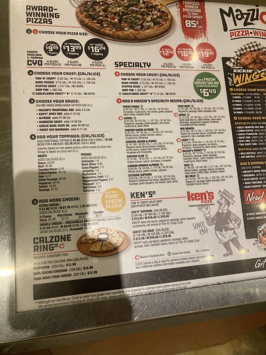 Mazzio’s Pizza & Wings Photo Menu 1