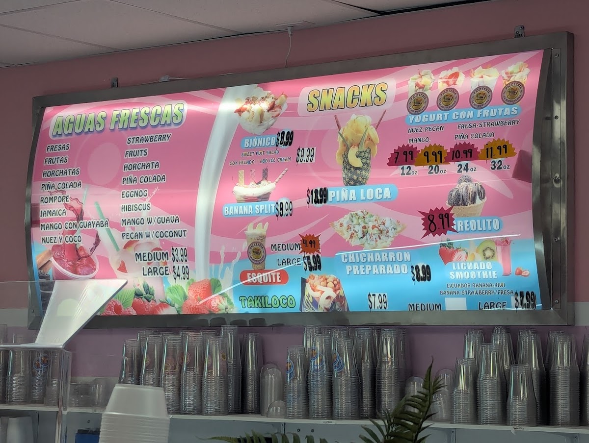 La Michoacana Photo Menu 1