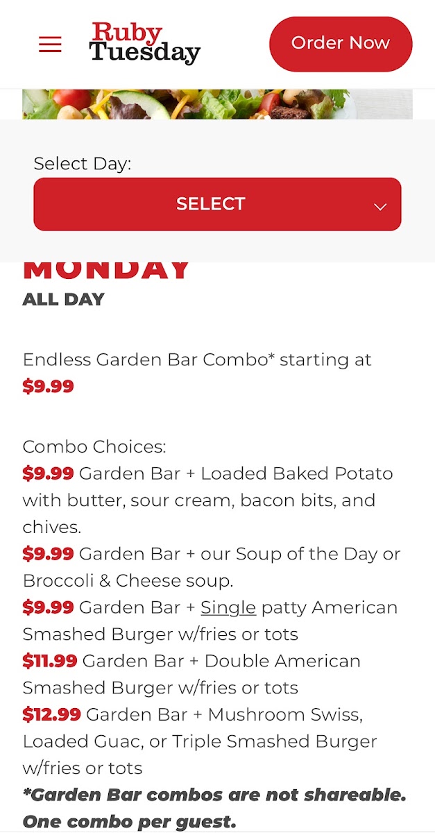 Ruby Tuesday Photo Menu 2