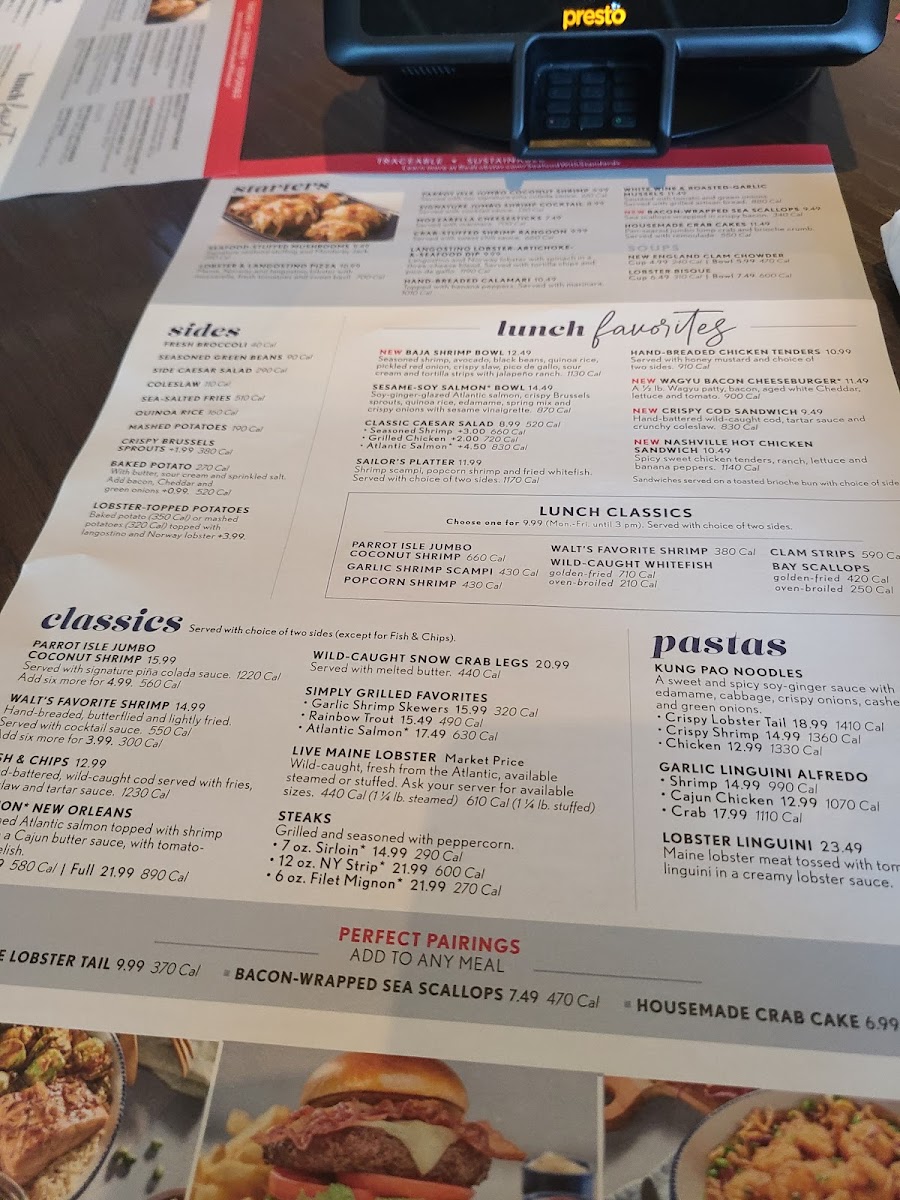 Red Lobster Photo Menu 4
