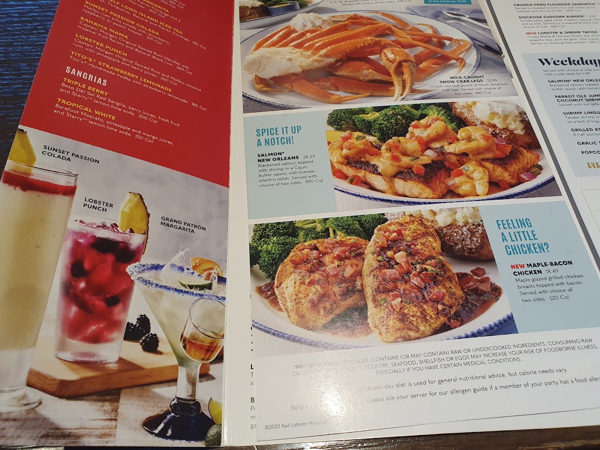 Red Lobster Photo Menu 6