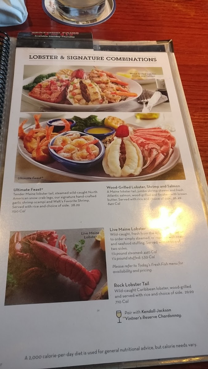 Red Lobster Photo Menu 7