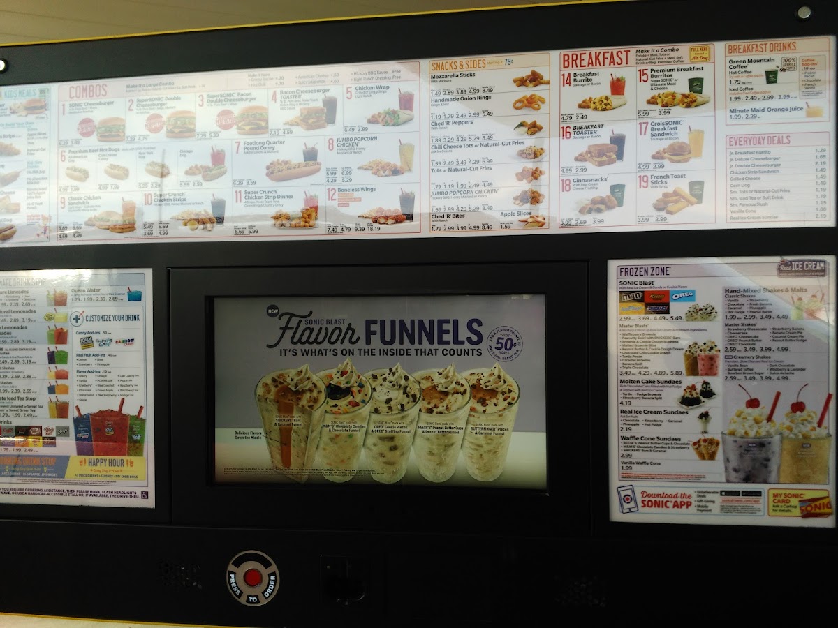 Sonic Drive-In Photo Menu 1