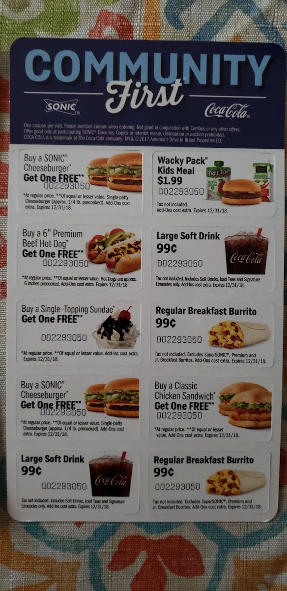 Sonic Drive-In Photo Menu 5