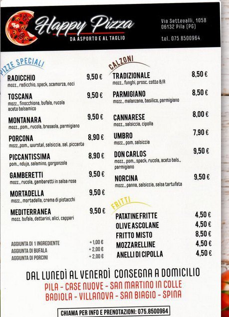 Happy Pizza Photo Menu 2