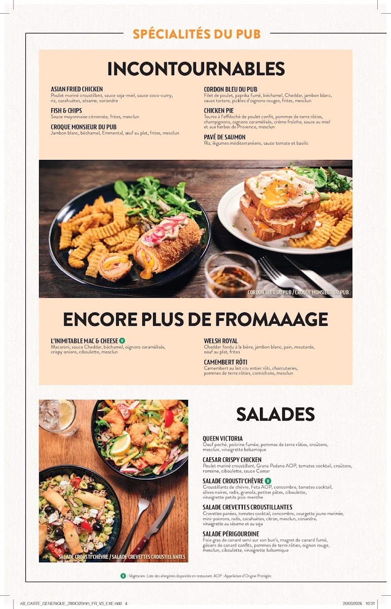 Au Bureau - Pub et Brasserie Photo Menu 1