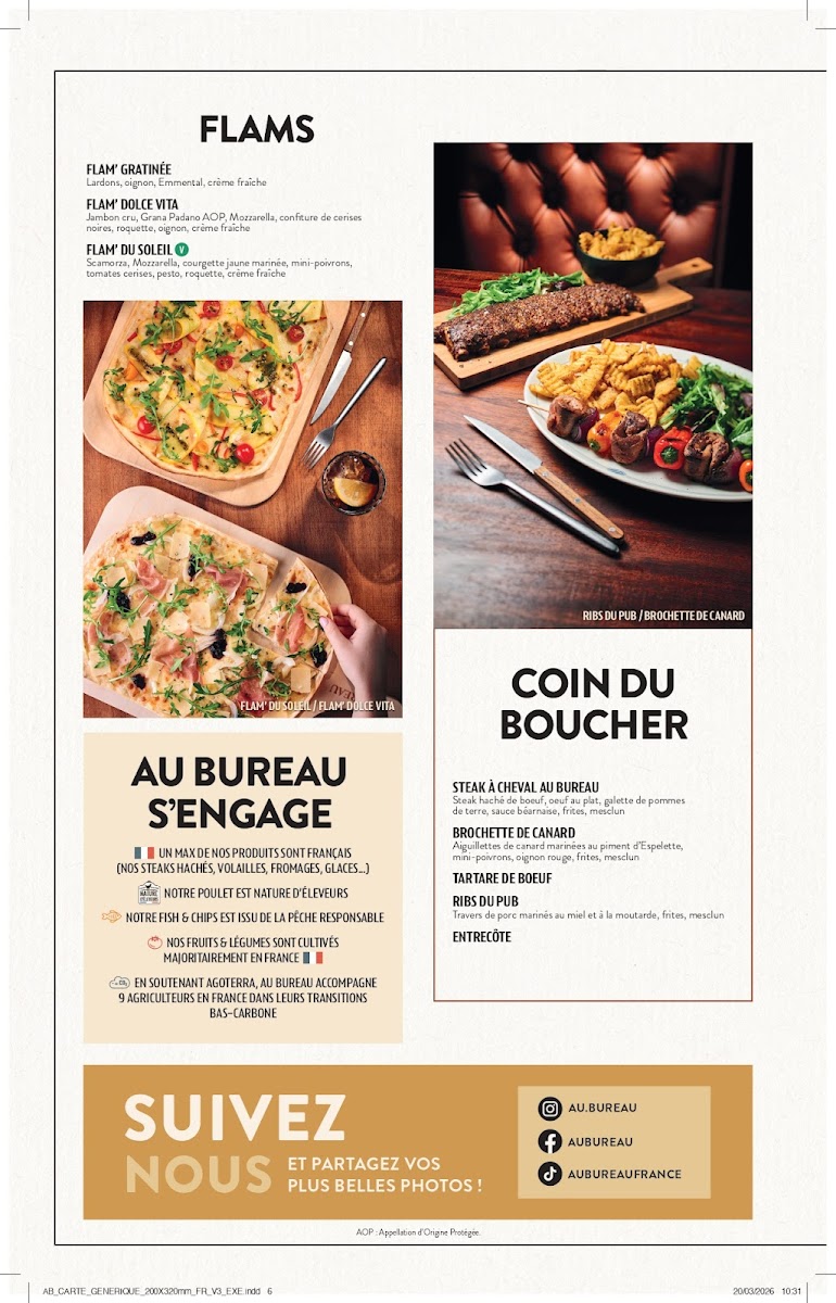 Au Bureau - Pub et Brasserie Photo Menu 3