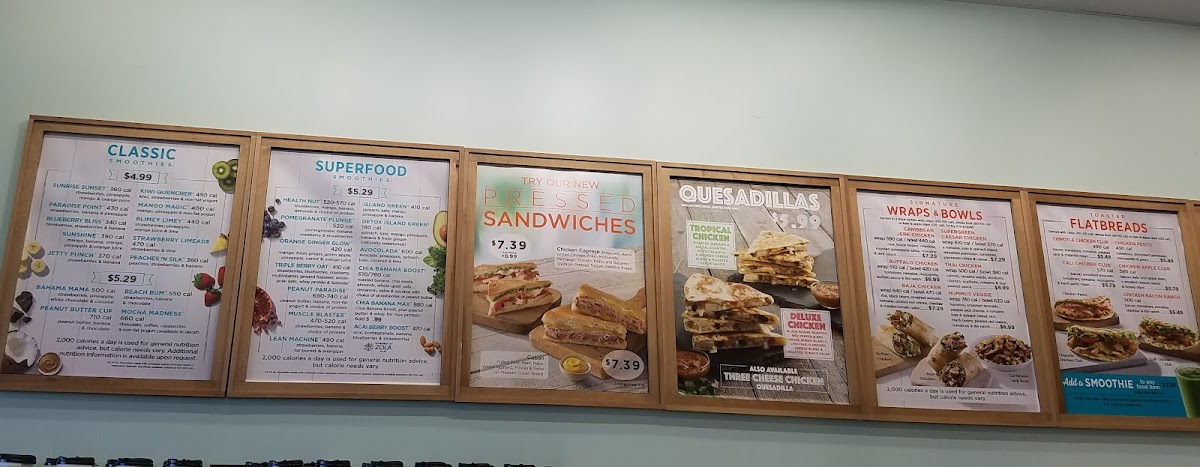 Tropical Smoothie Cafe Photo Menu 1