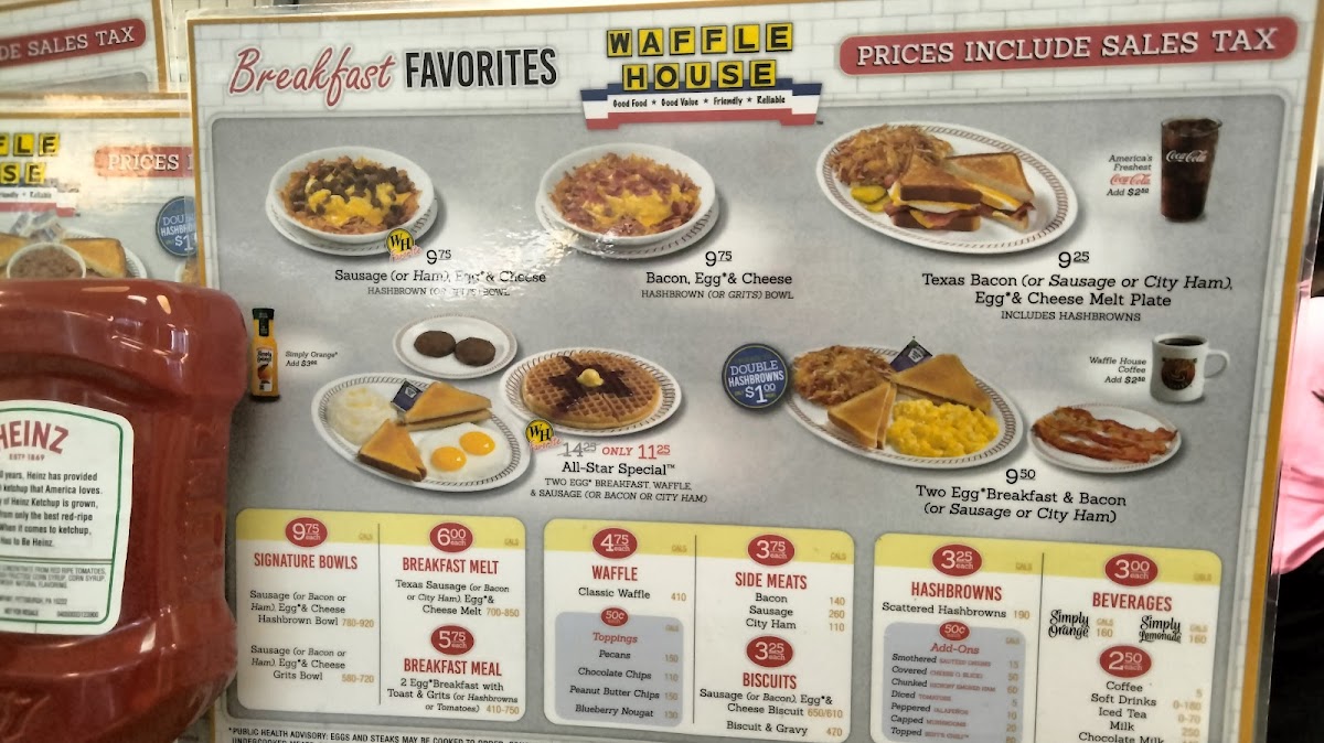 Waffle House Photo Menu 1