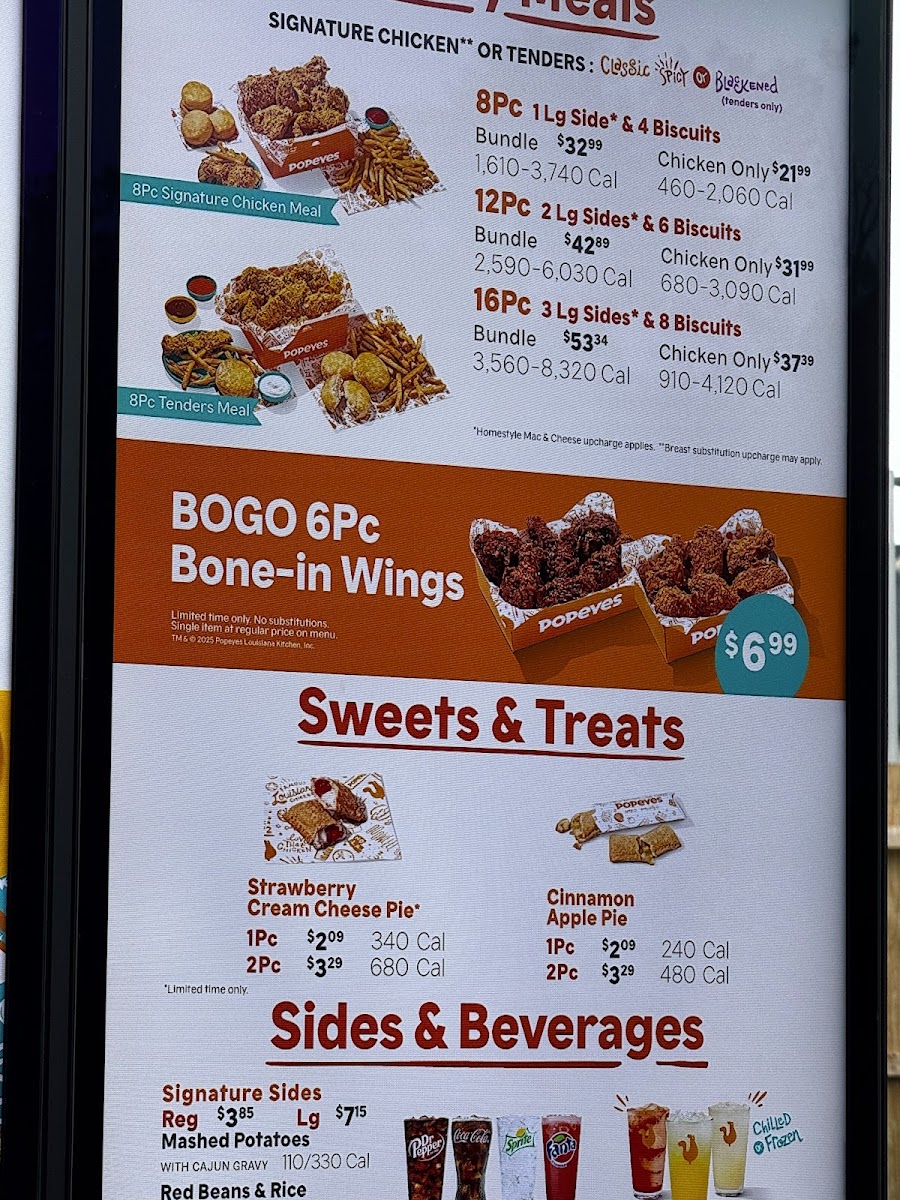 Popeyes Louisiana Kitchen Photo Menu 1