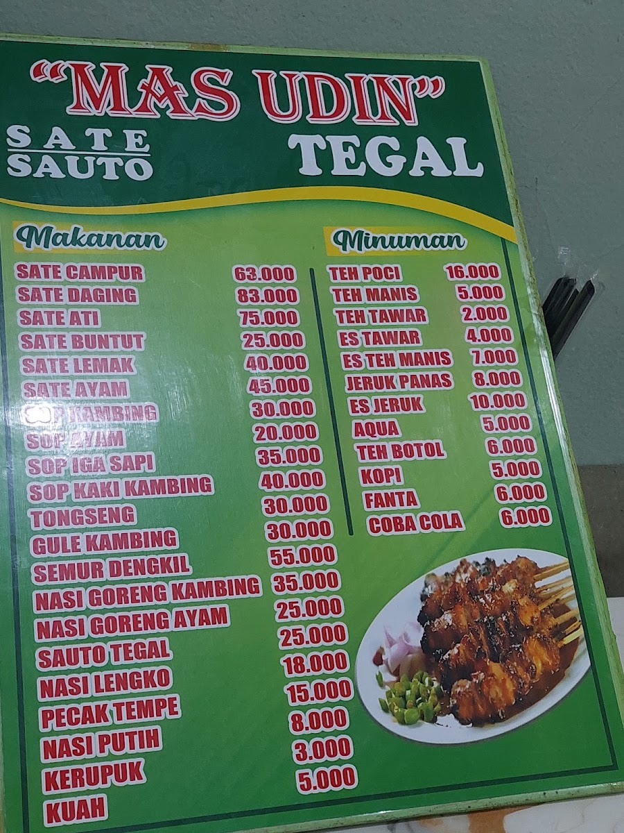 Sate Kambing Muda Tegal 'MAS UDIN' Photo Menu 2