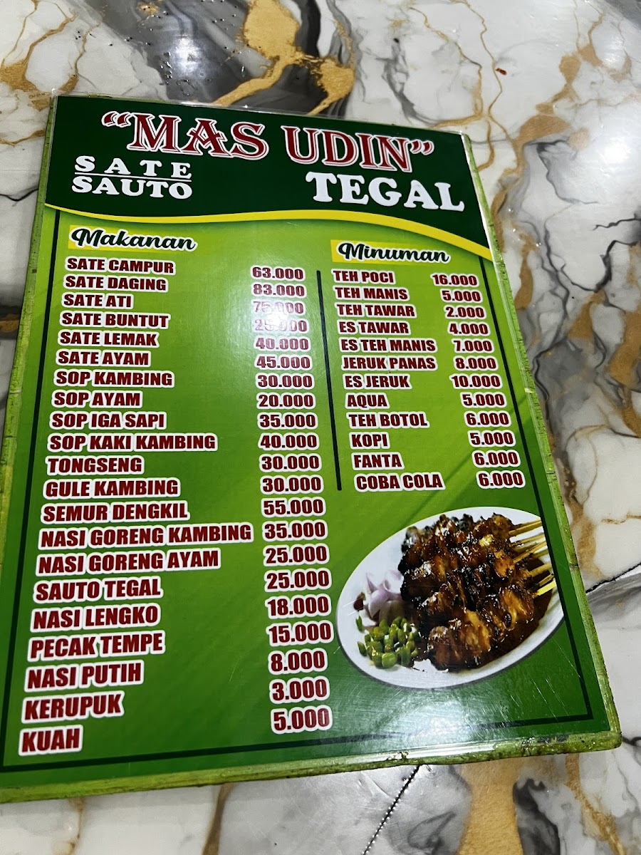 Sate Kambing Muda Tegal 'MAS UDIN' Photo Menu 3