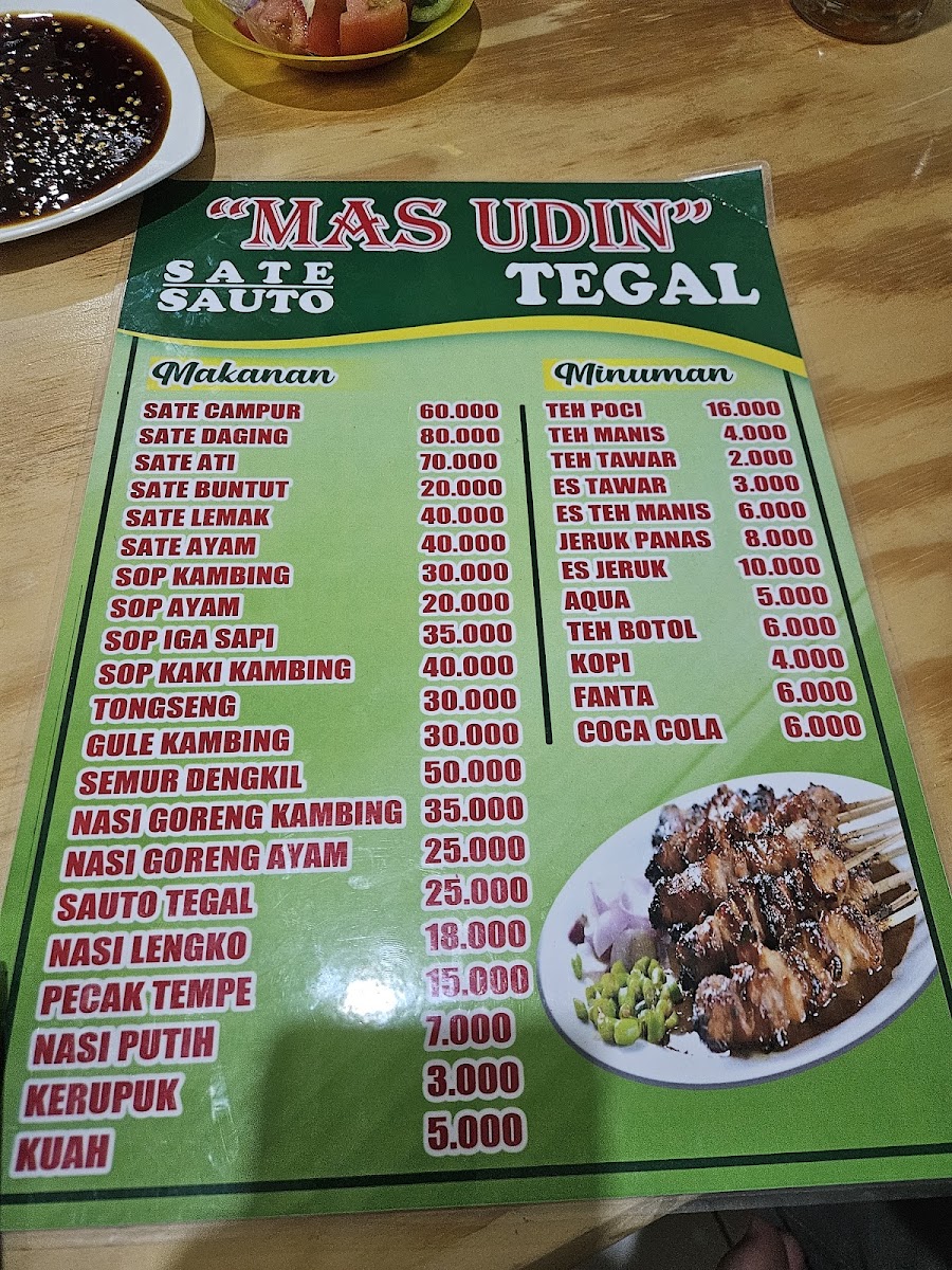 Sate Kambing Muda Tegal 'MAS UDIN' Photo Menu 8