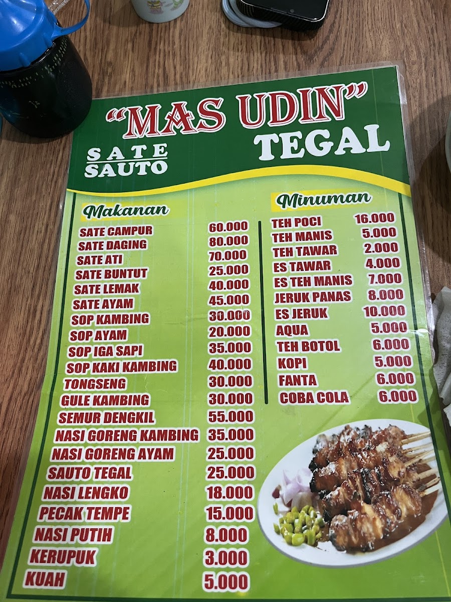 Sate Kambing Muda Tegal 'MAS UDIN' Photo Menu 9