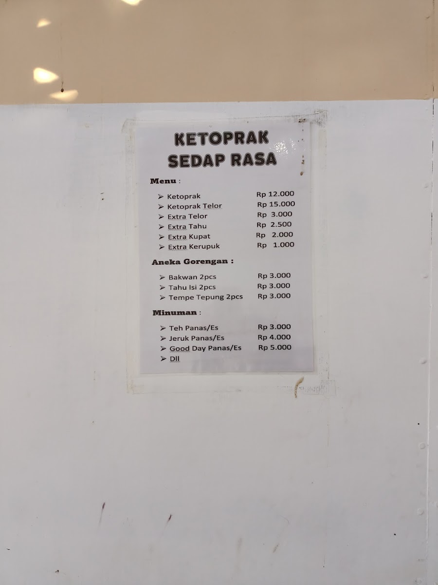 KETOPRAK SEDAP RASA Photo Menu 1