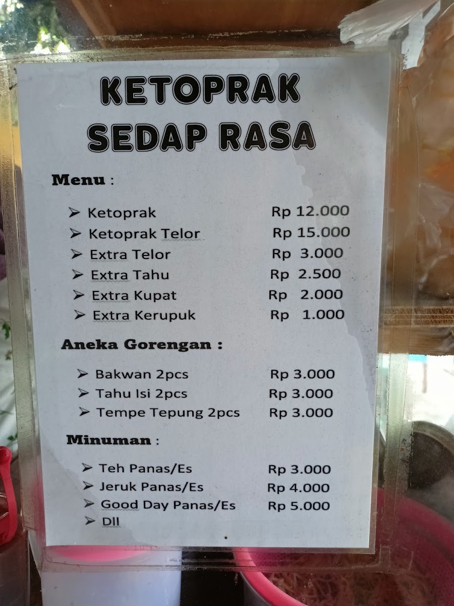 KETOPRAK SEDAP RASA Photo Menu 2