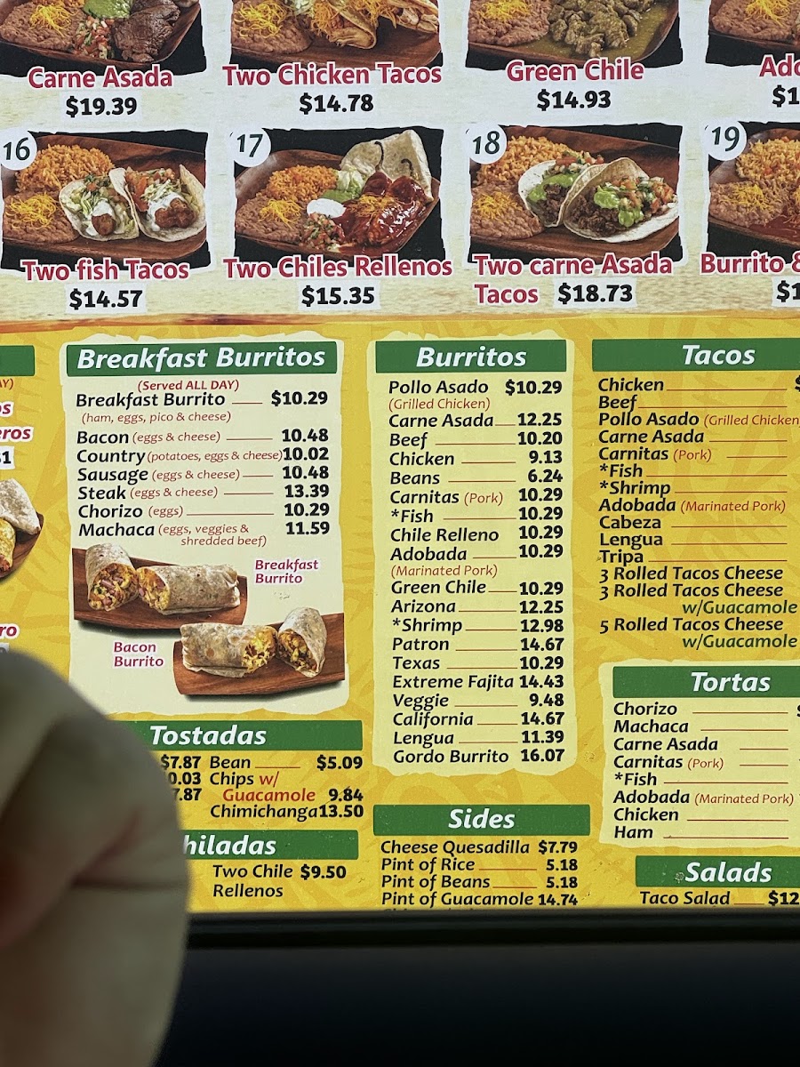 Filiberto's Mexican Food Photo Menu 1