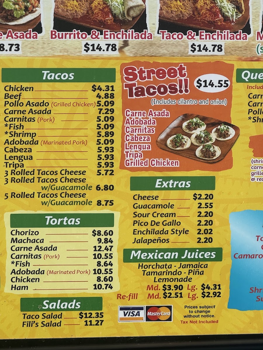 Filiberto's Mexican Food Photo Menu 2