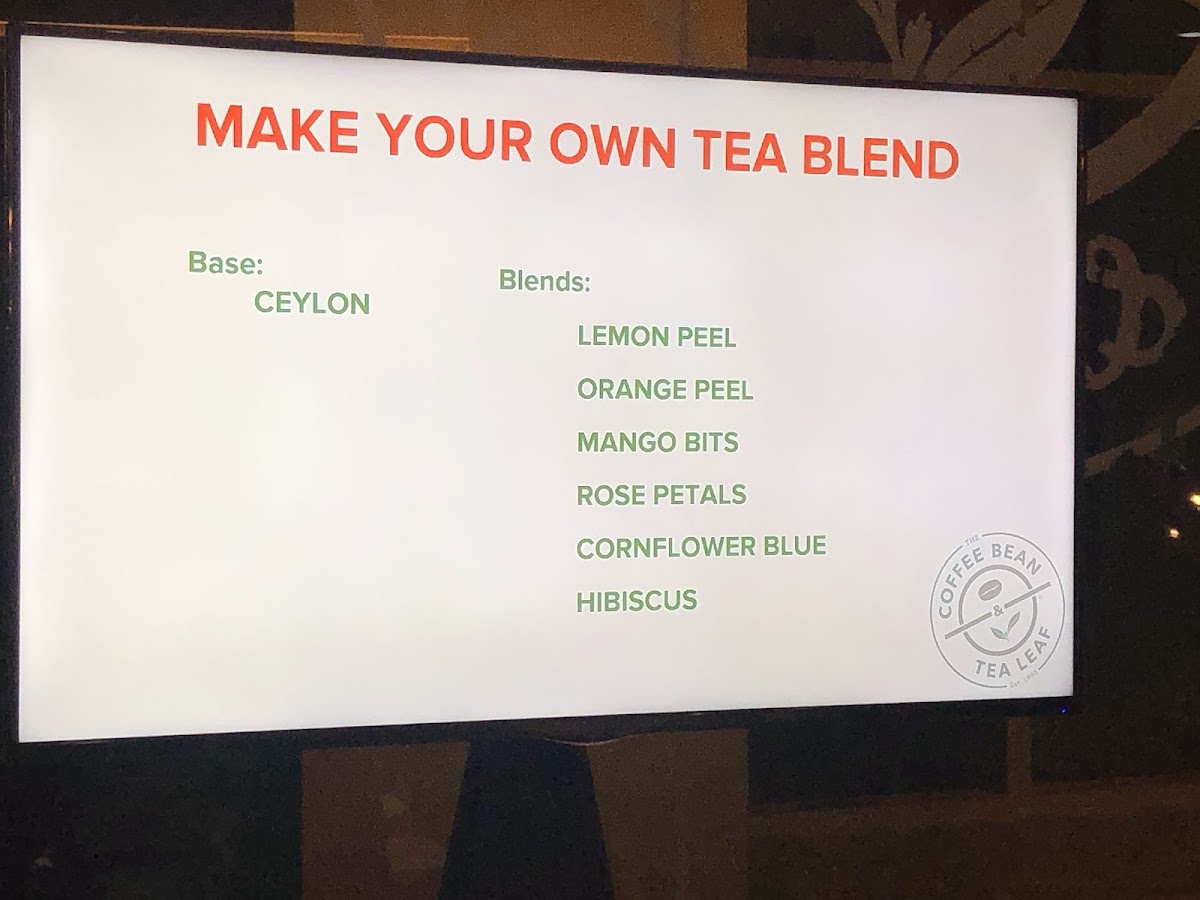 The Coffee Bean & Tea Leaf Photo Menu 2