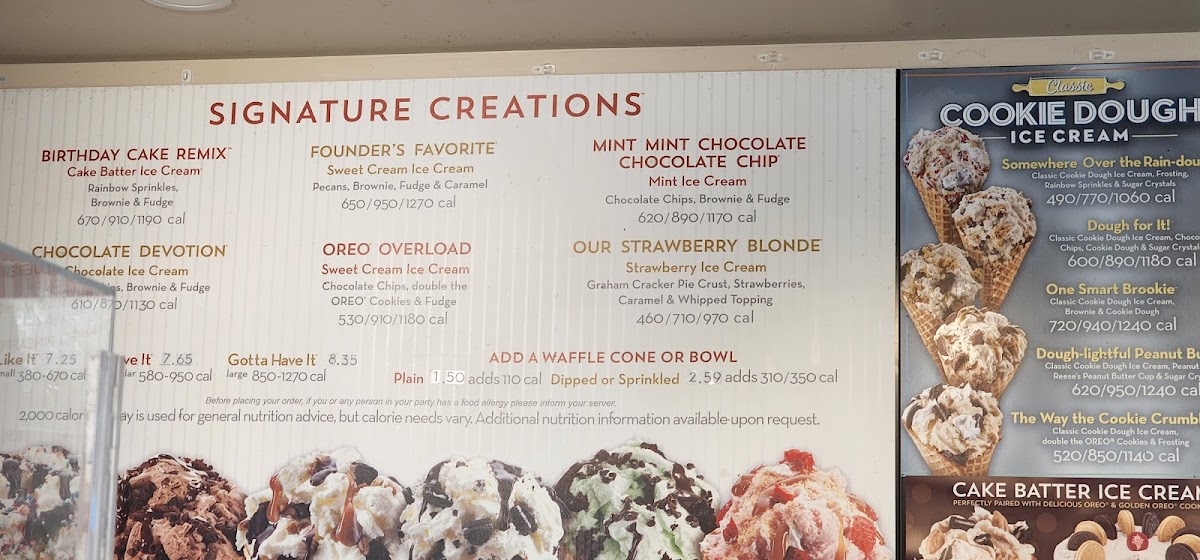 Cold Stone Creamery Photo Menu 2
