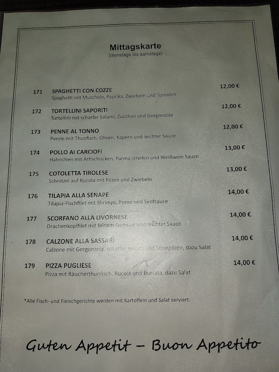 La Gondola Photo Menu 1