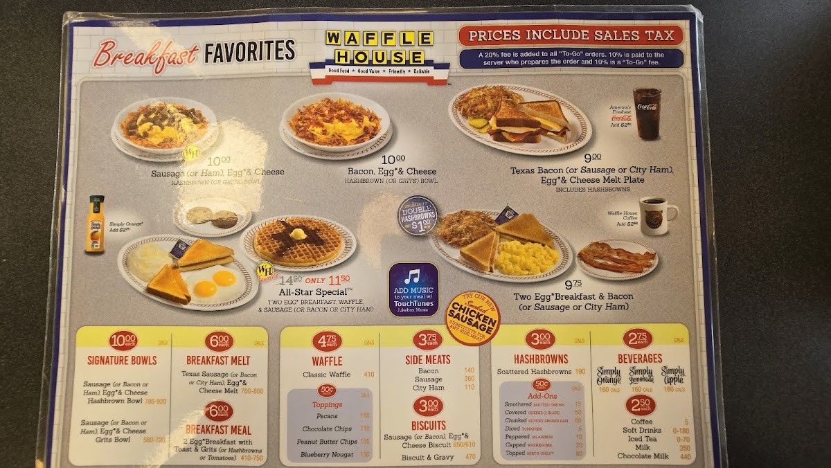 Waffle House Photo Menu 1