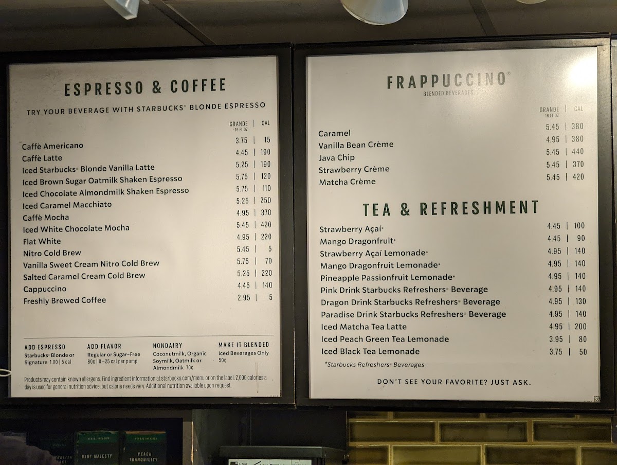 Starbucks Photo Menu 1