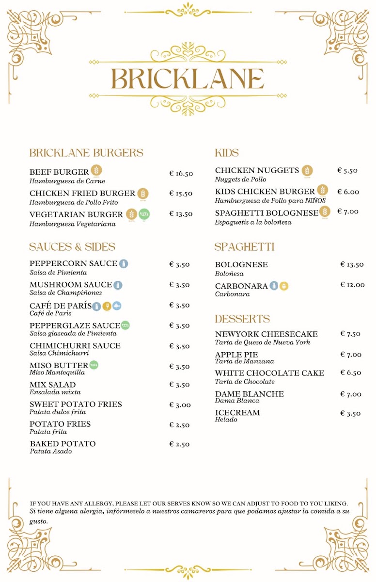 Bricklane Steak and Grill Photo Menu 2